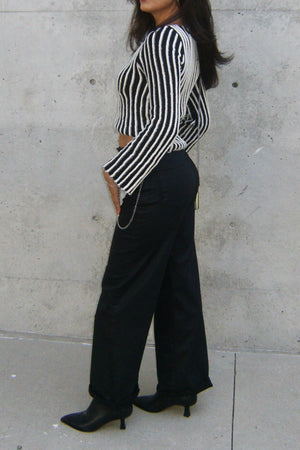 Wide-leg Coated Pants