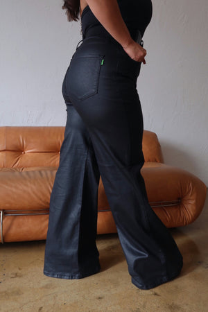 Wide-leg Coated Pants