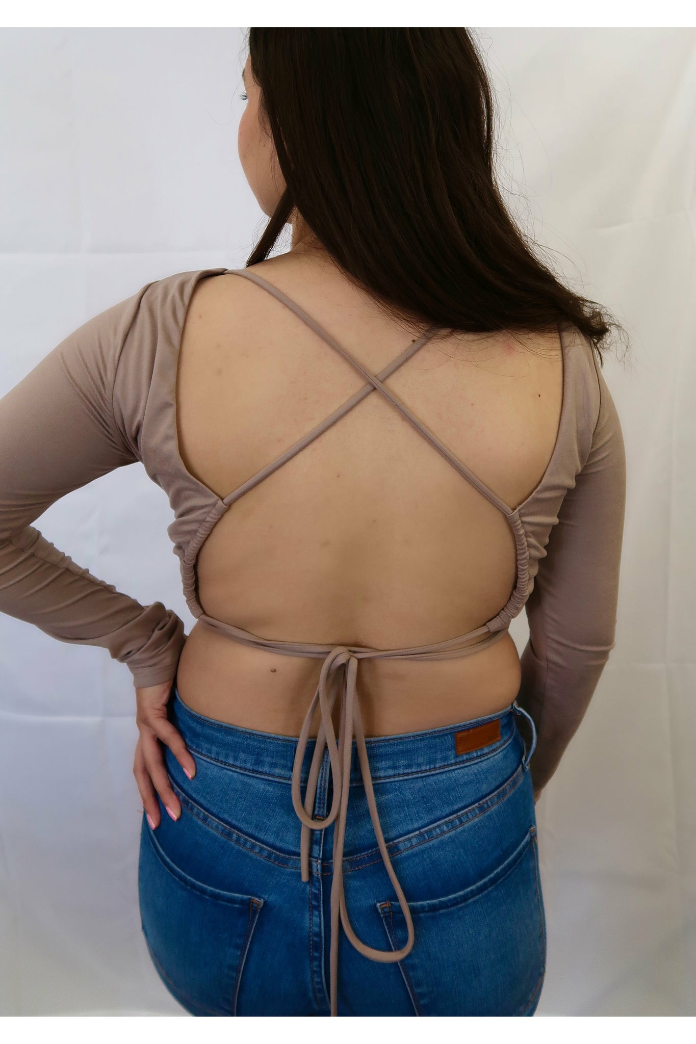 Karina Tie Back Top- Khaki