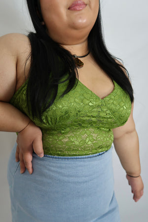 Lace Halter Top - Green