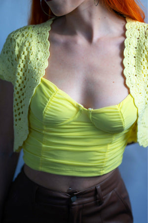 Crochet Yellow Knit Shrug